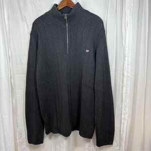 Polo Jeans Co Ralph Lauren‎ 100% Cotton 1/4 Zip Charcoal Sweater Size XL